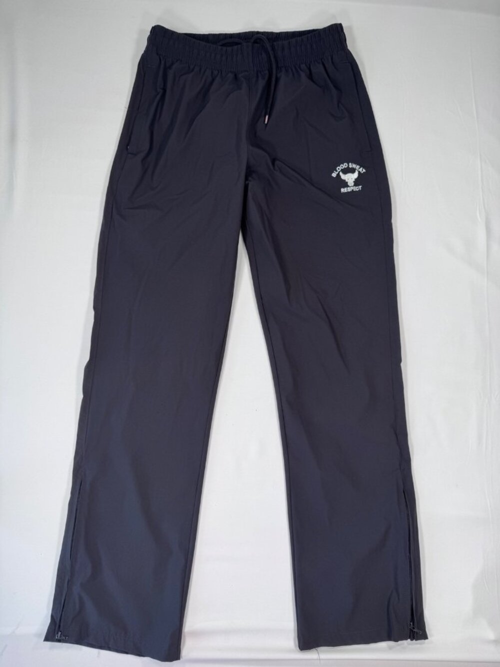 Under Armour Pants Performance Project Rock Mens L Bull Blood Sweat Respect Gray